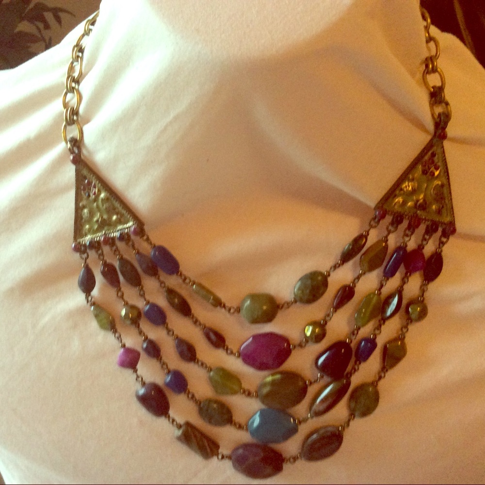 Chico’s multi strand stone necklace